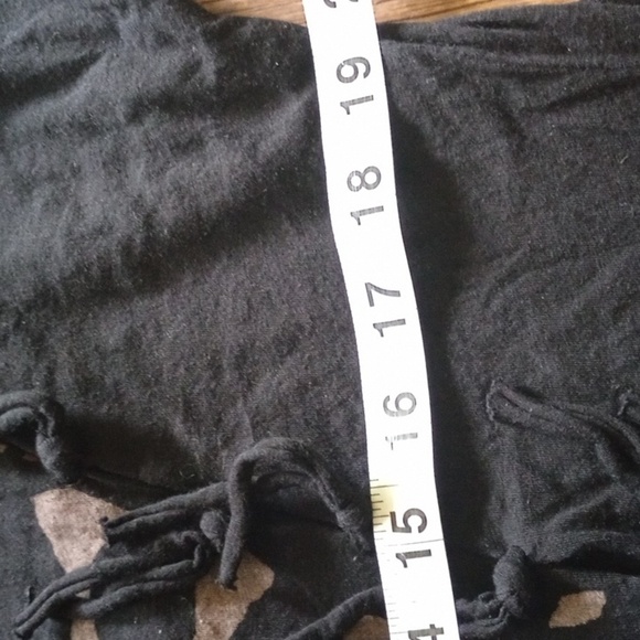 Free People Black and Gray Fringe Animal Print Women's Tunic/Swimsuit Cover - Picture 5 of 6